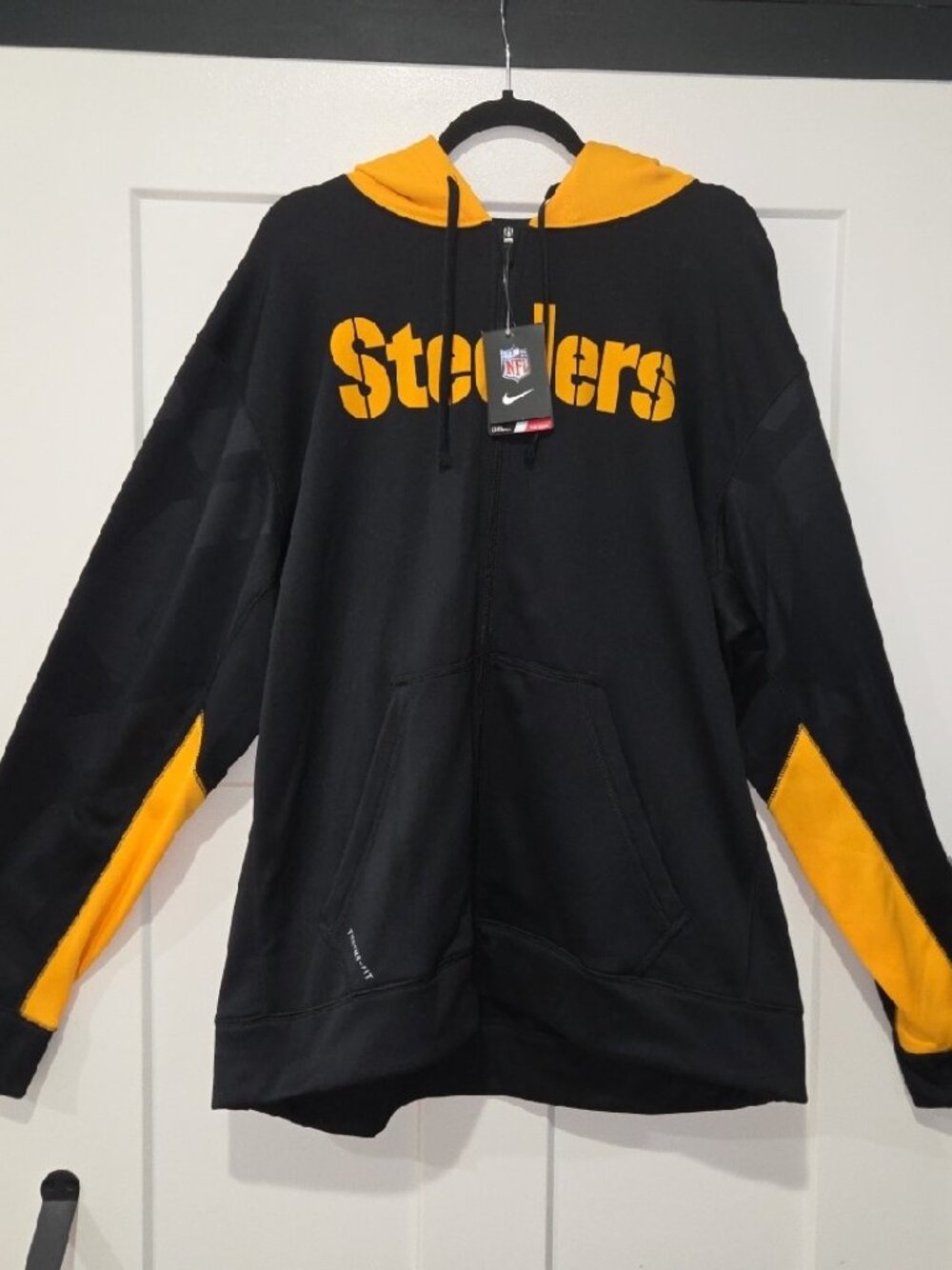 Pittsburgh Steelers Nike Therma-Fit NFL Football Zip Hoodie Size 2XL